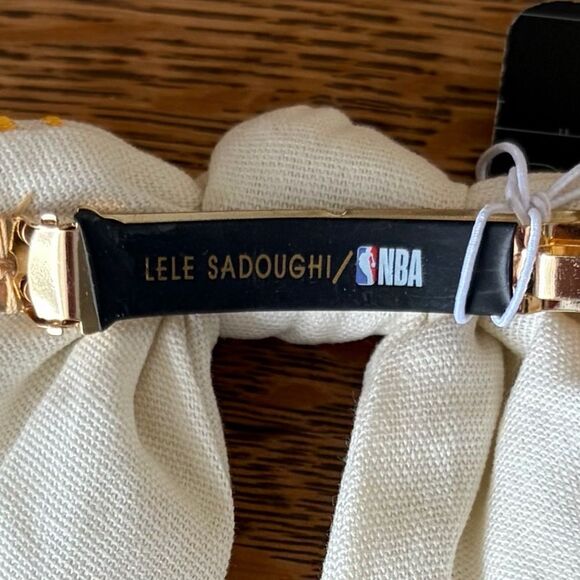 LELE SADOUGHI x LA LAKERS BASKETBALL NBA IVORY CLIP BOW BARRETTE w/BAG FAN NWT main image 6